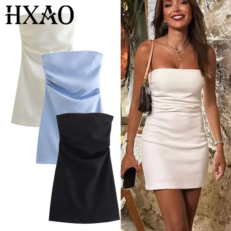 Summer Clothing Zara - TRAF robe femmes épaules dénudées Corset