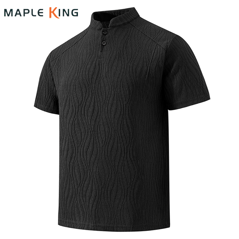 Summer Clothing Cheap - Chemise Henley Homme Texture Écorce 2026