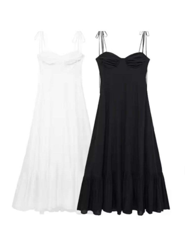 Summer Clothing Zara - Robe longue à bretelles Spaghetti pour