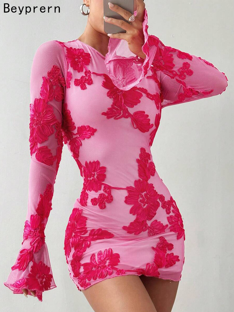 Summer Clothing Zara - Beyprern Glam dos nu Rose maille