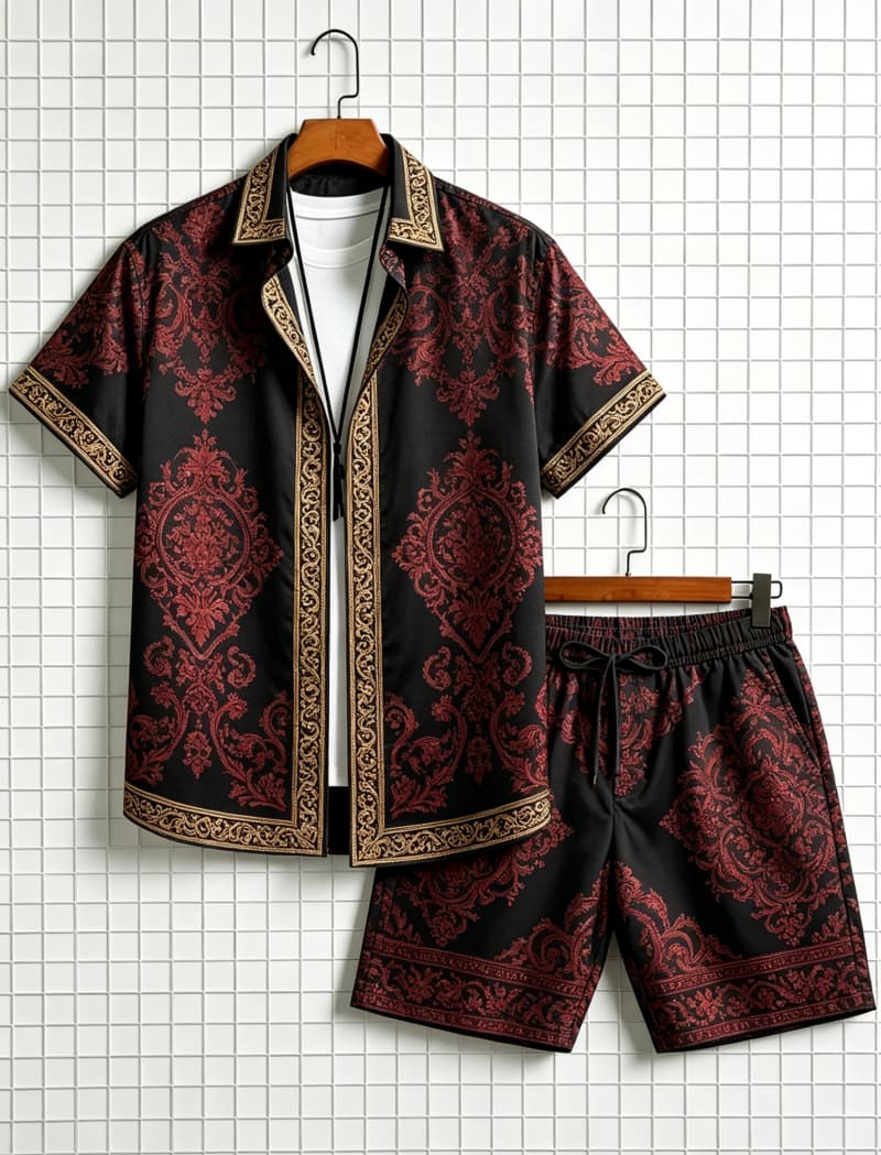 Summer Clothing Trend - Ensemble chemise et short pour homme,