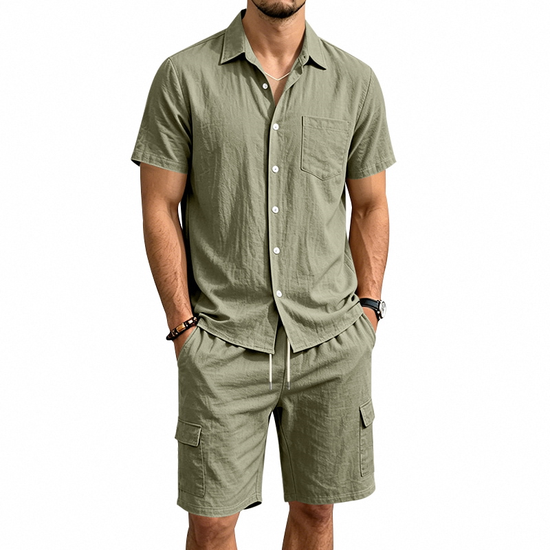 Summer Clothing Trend - Ensemble deux pièces en lin américain