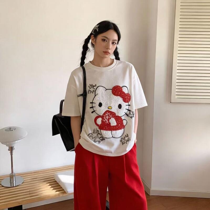 T-shirt brodé à sequins Hello  - Summer Clothing Trend avis et prix