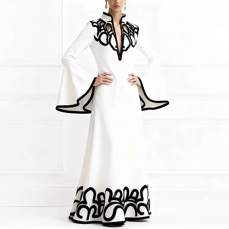 Robes maxi élégantes à col en  - Summer Clothing For Older Women avis et prix