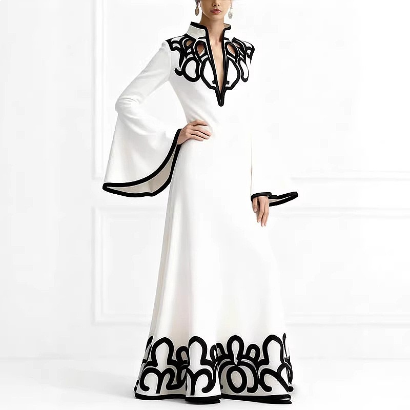 Robes maxi élégantes à col en  - Summer Clothing For Older Women avis et prix