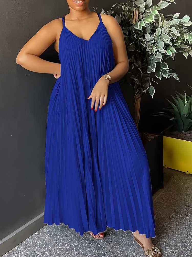 Robe d'été plissée sans manche - Summer Clothing For Older Women avis et prix