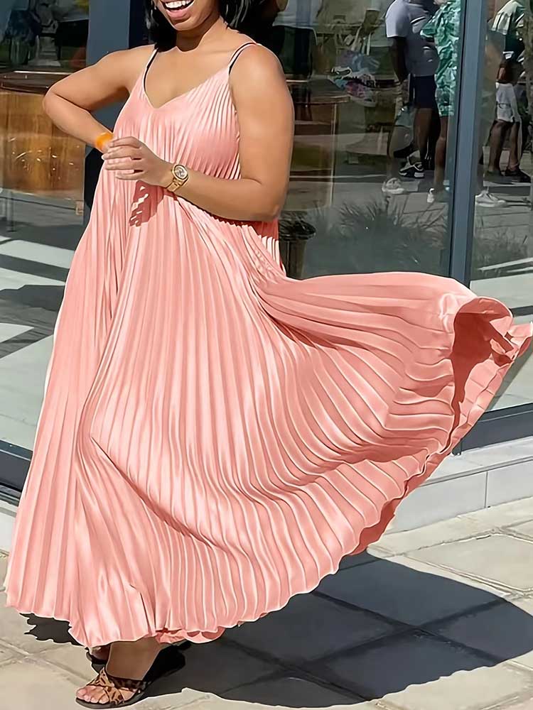 Robe d'été plissée sans manche - Summer Clothing For Older Women avis et prix