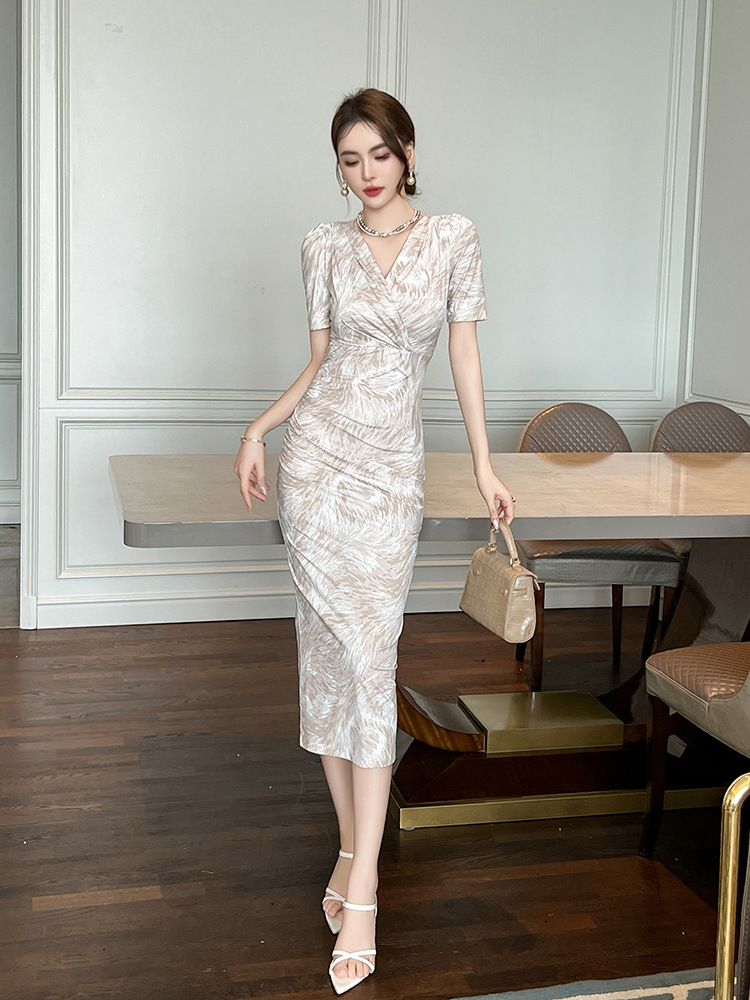 Robe imprimée mince à col en V - Summer Clothing New Look avis et prix