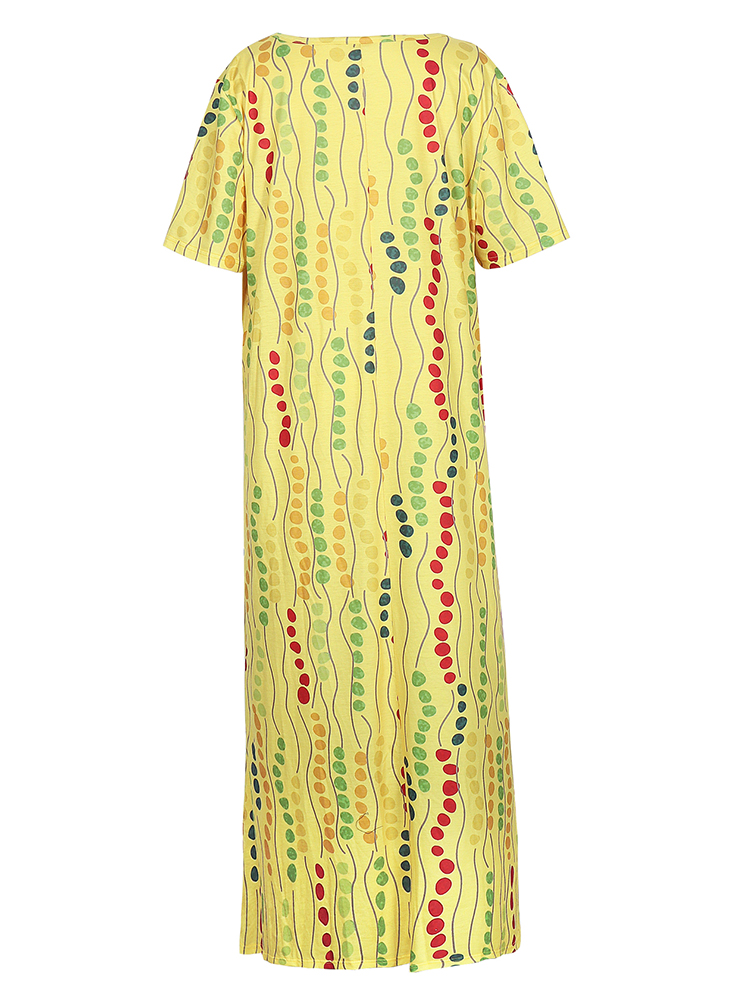 Robe midi imprimée jaune grand - Summer Clothing For Older Women avis et prix