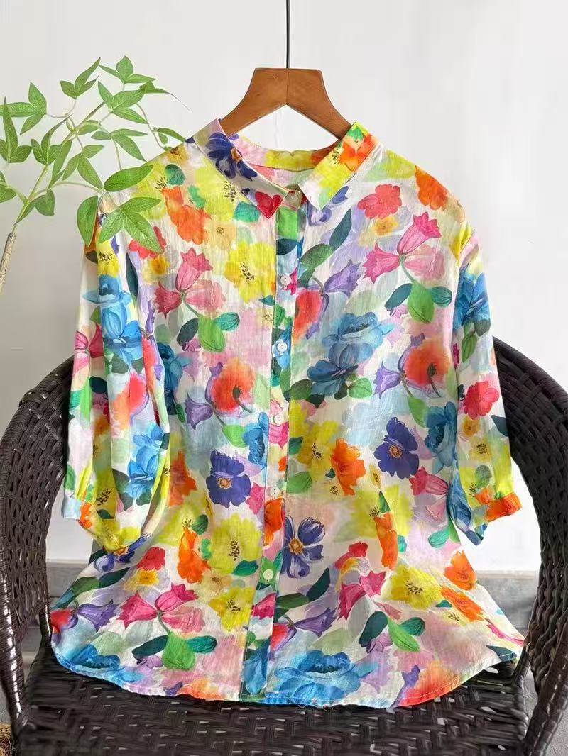 Chemise en Ramie Pure Imprimée - Summer Clothing For Japan avis et prix