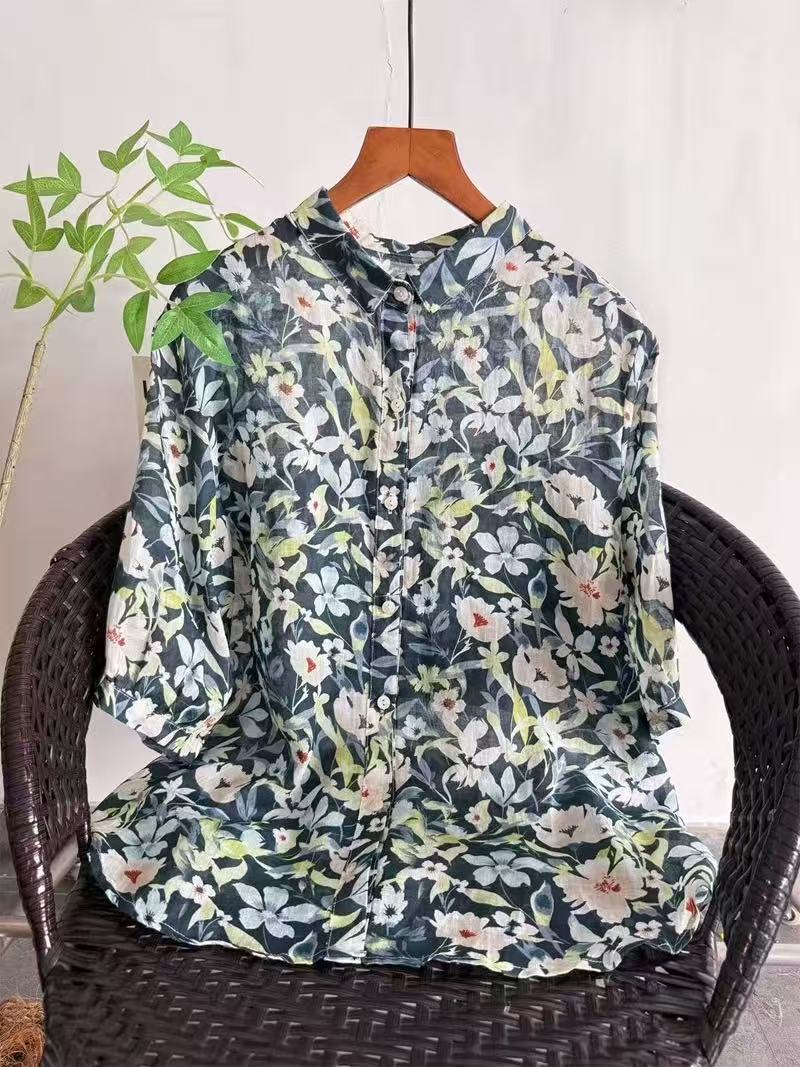 Chemise en Ramie Pure Imprimée - Summer Clothing For Japan avis et prix