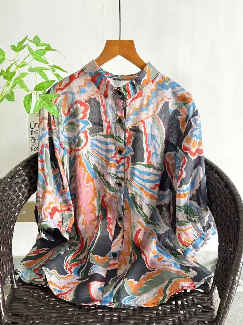 Chemise en Ramie Pure Imprimée - Summer Clothing For Japan avis et prix