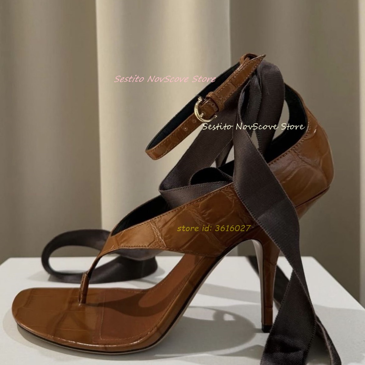 Sandales à lacets marron à bou - Summer Clothing Sale avis et prix